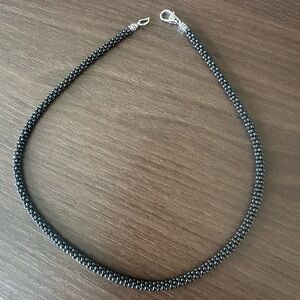 Lagos black ceramic beaded necklace, 18’